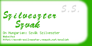 szilveszter szvak business card