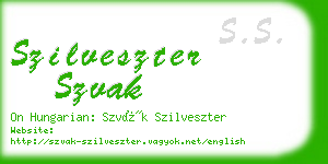 szilveszter szvak business card